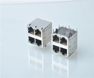 RJ45百兆 双层2X2带灯插座