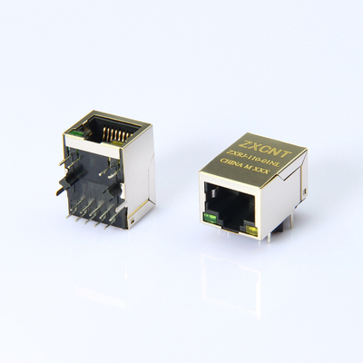 RJ45集成百兆 卧式带灯网口插座