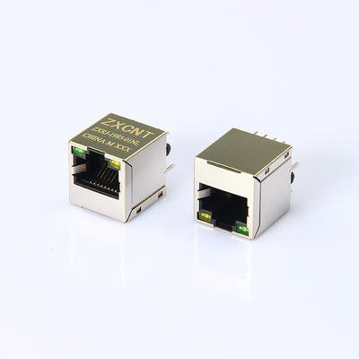 RJ45百兆 立式带灯带POE插座   