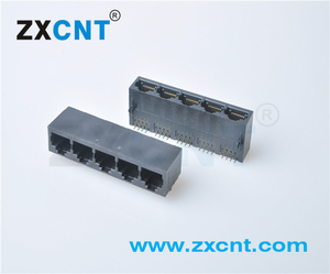 RJ45五口，卧式8P8C长体