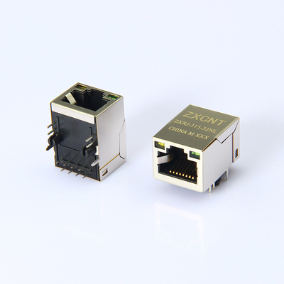 集成RJ45百兆 反口带灯连接器
