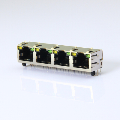 RJ45卧式四口 带灯反口插座