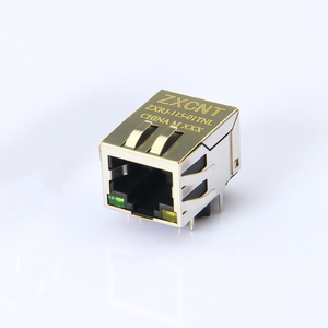 RJ45百兆网口 带灯带弹插座