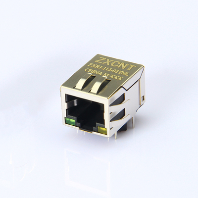 RJ45百兆网口 带灯带弹插座