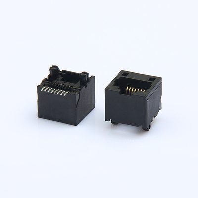 180度RJ45带柱插座 贴片式接口