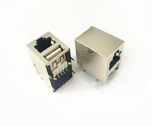 USB2.0+RJ45无灯插座