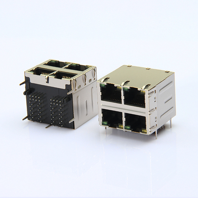 RJ45百兆 双层2X2带灯插座