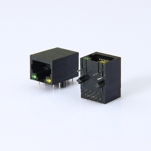 RJ45百兆全塑带灯插座
