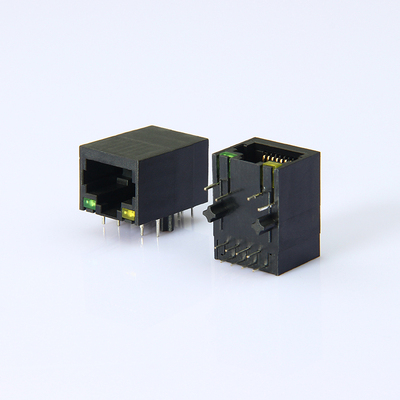 RJ45百兆全塑带灯插座