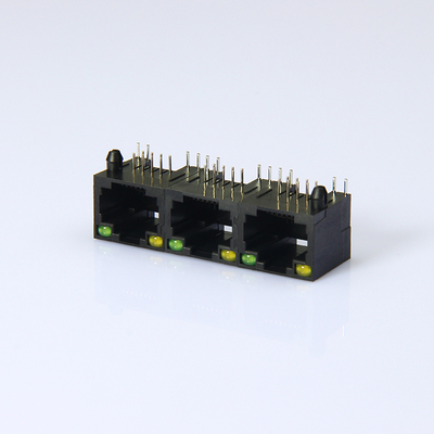 RJ45反口 1X3卧式网口连接器