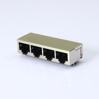 RJ45卧式四口 无灯网口插座