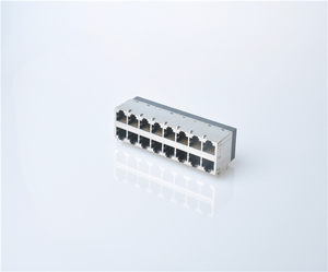 2X8 Stacked POE RJ45 1G Jack With transforme