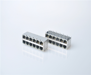 RJ45 1G Jack With transforme 2X6 Stacked LED