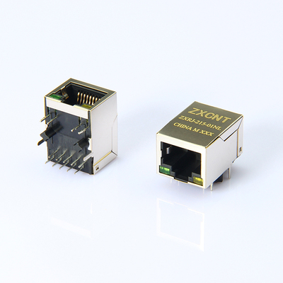 RJ45千兆变压器 卧式带灯插座