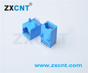 RJ45卧式，8P8C长体蓝色285C