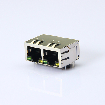 RJ45千兆 双口带灯带弹网口