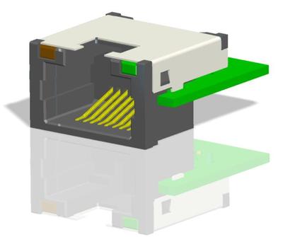 RJ45沉板式9.9超薄连接器插座