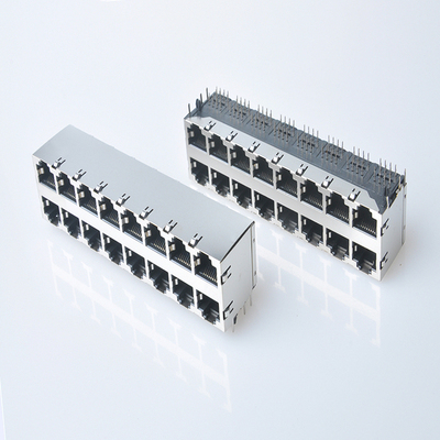 RJ45双层2X8无灯带弹网口