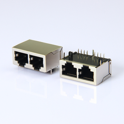 RJ45 卧式1X2 无灯网口插座