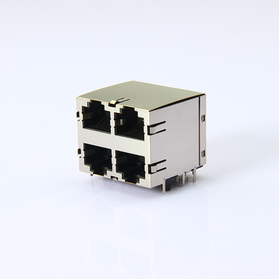 RJ45双层 2X2 无灯带弹网口