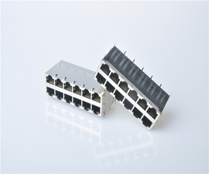 2X6 Stacked POE RJ45 1G Jack With transforme
