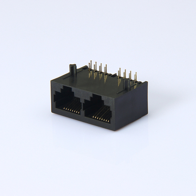 RJ45双口 卧式8P8C长体插座