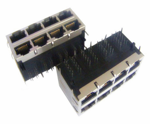 RJ45 1G Jack With transforme 2X4 Stacked