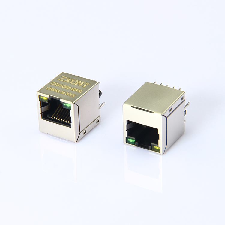 RJ45千兆变压器 立式带灯插座 - 深圳市朱讯电子有限公司