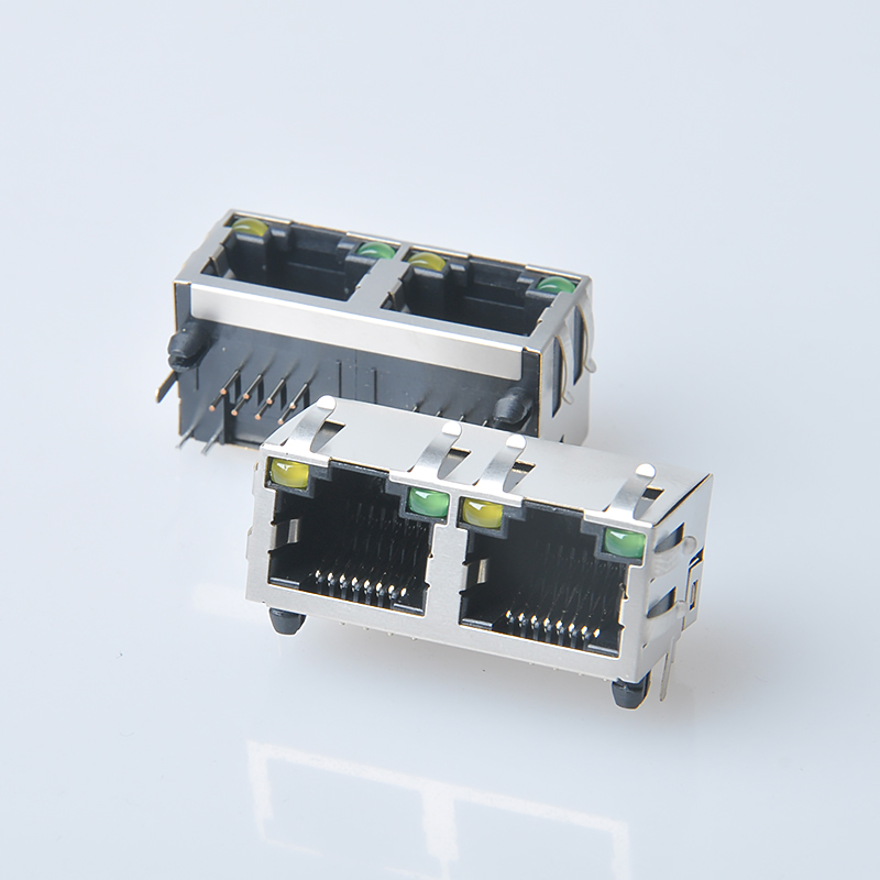 RJ45接插件 90度带灯网口插座 - 深圳市朱讯电子有限公司